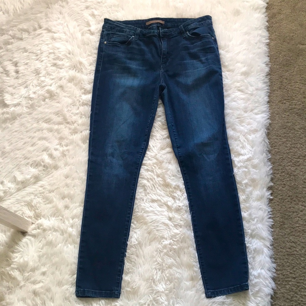 Joe’s Jeans, skinny, lightly worn, darker wash